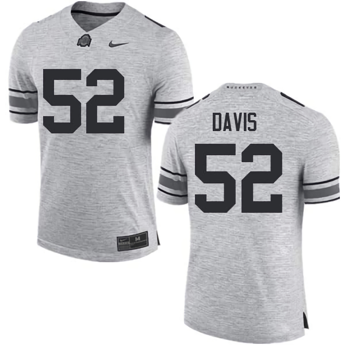 Wyatt Davis Ohio State Buckeyes Men's NCAA #52 Nike Gray College Stitched Football Jersey ZOW1256ZR